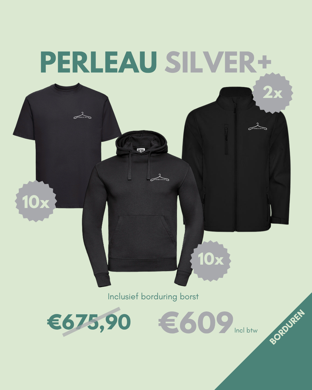 Borduurpakket silver+